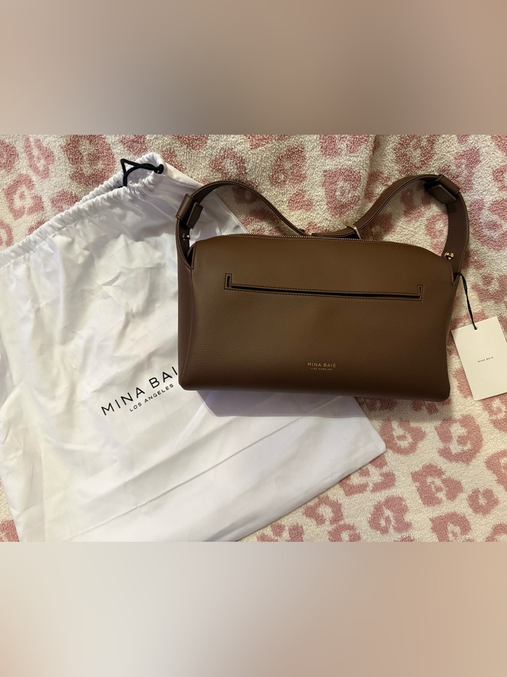 Mina Baie Vegan Leather Stroller Caddy in Coco
